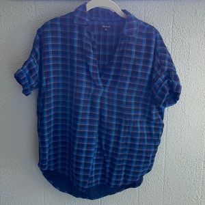Madewell Popover Shirt in Plaid Sz XS